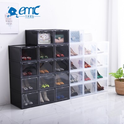 Custom stackable plastic transparent clear shoe storage box