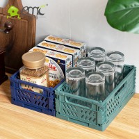 no lid plastic foldable crate storage basket