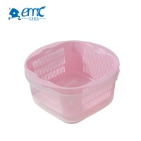 Gold supplier colorful square mesh plastic rice washing storage basket