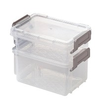 Stackable two layer transparent small keyway plastic mini storage box get small things organizer