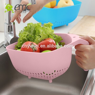 square Plastic Vegetable Draining Strainer Basket with handle,big size