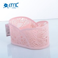 Good price flower patterned small lattice plastic household storage basket